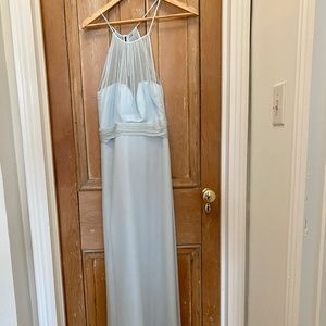 Amsale 'Aliki' Illusion Yoke Tulle Halter Gown